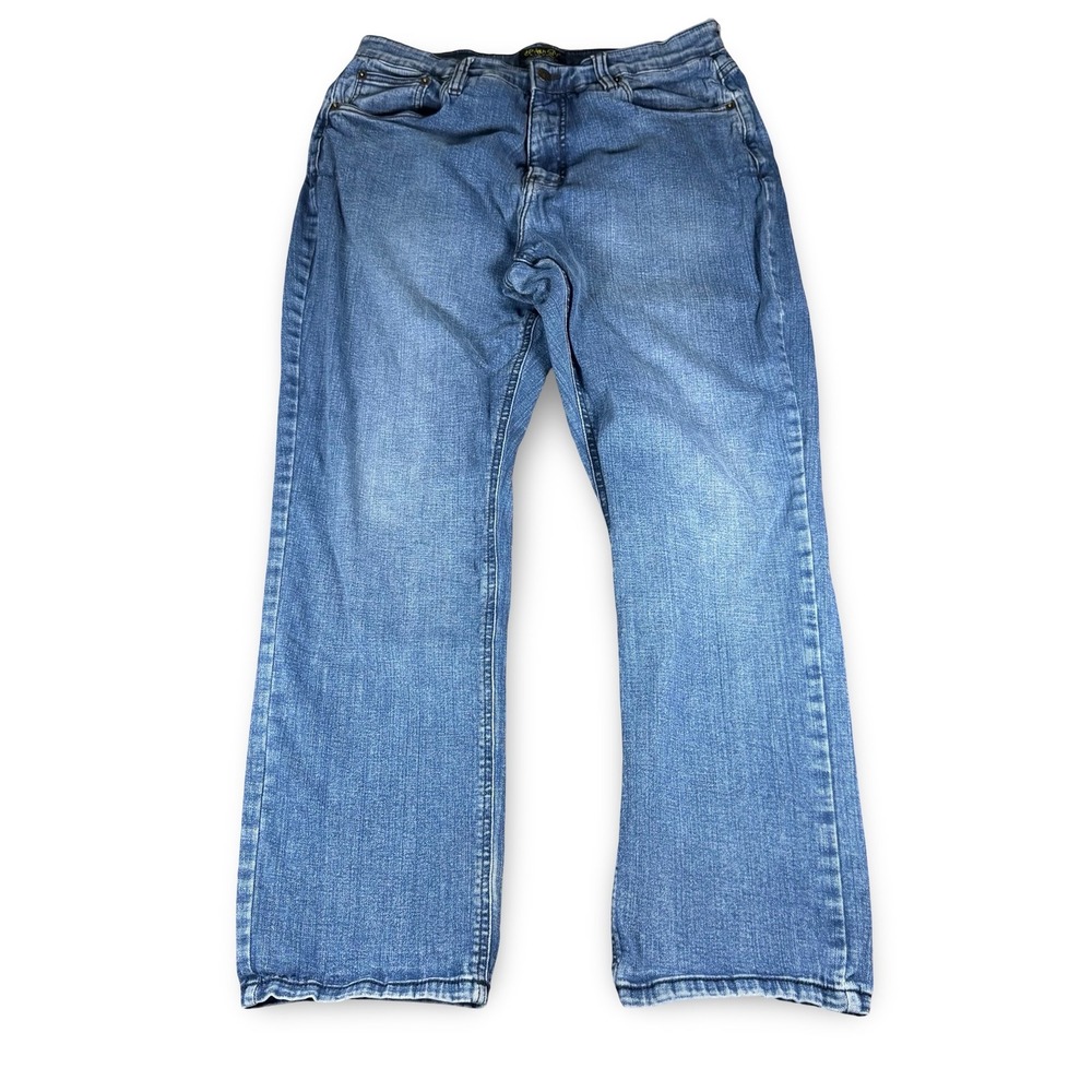 Urban Star Men's Relaxed Fit Straight Leg Blue Stretch Denim Jeans 36x30